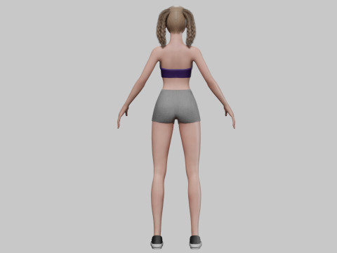 귀여운 십대 여성 V33776 3D 모델