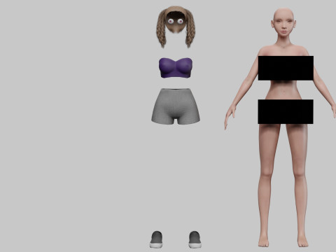 귀여운 십대 여성 V33776 3D 모델