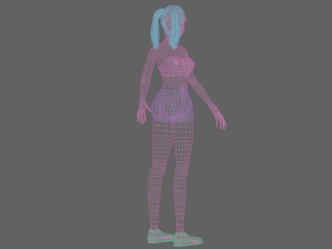 귀여운 십대 여성 V33776 3D 모델