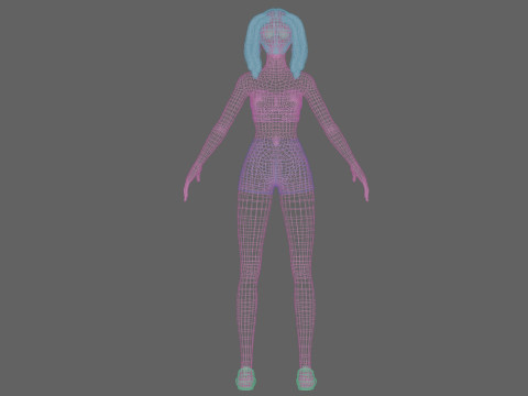 귀여운 십대 여성 V33776 3D 모델