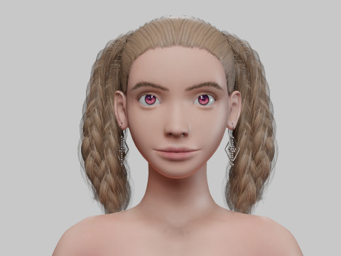 귀여운 십대 여성 V33776 3D 모델