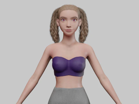 귀여운 십대 여성 V33776 3D 모델