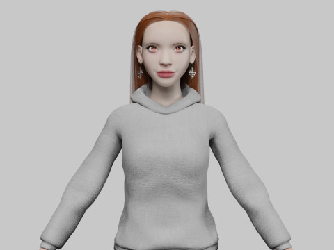 Cute young woman V30135 3D Model