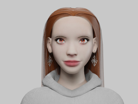 Cute young woman V30135 Modello 3D