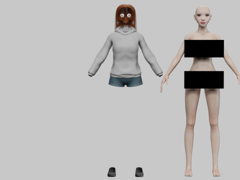 Cute young woman V30135 Modello 3D