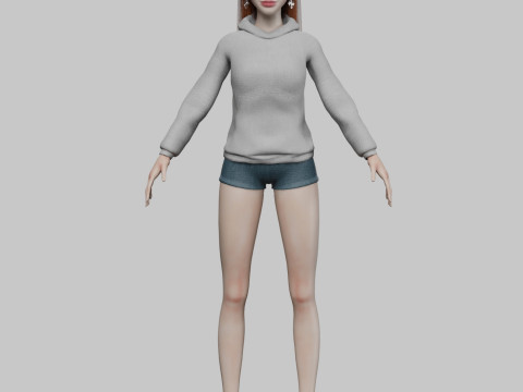 Cute young woman V30135 Modello 3D