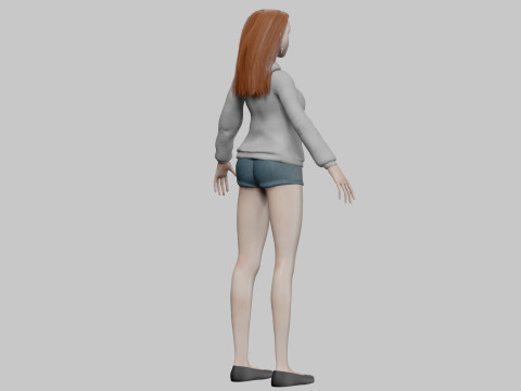 Cute young woman V30135 Modello 3D