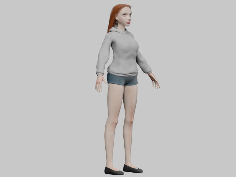 Cute young woman V30135 Modello 3D