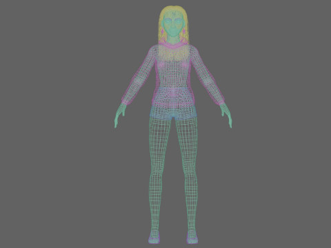 Cute young woman V30135 Modello 3D