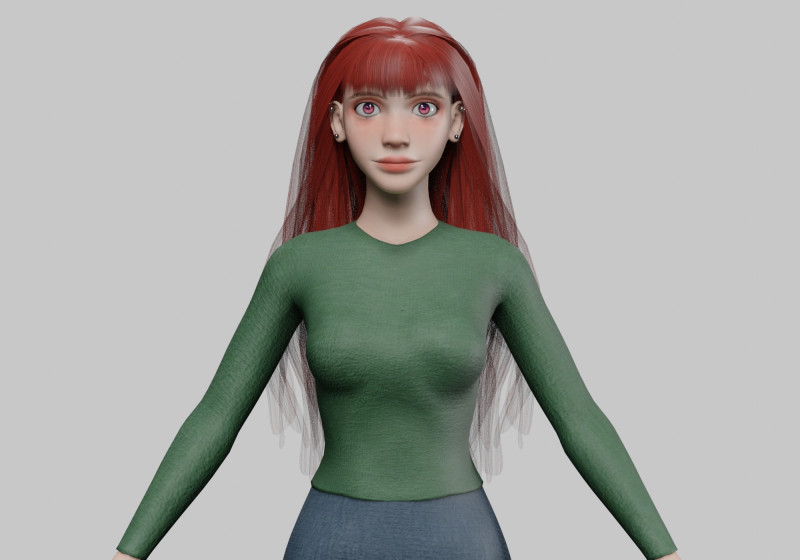 Lovely cute woman V32625 Modèle 3D .c4d .max .obj .3ds .fbx .stl .blend 