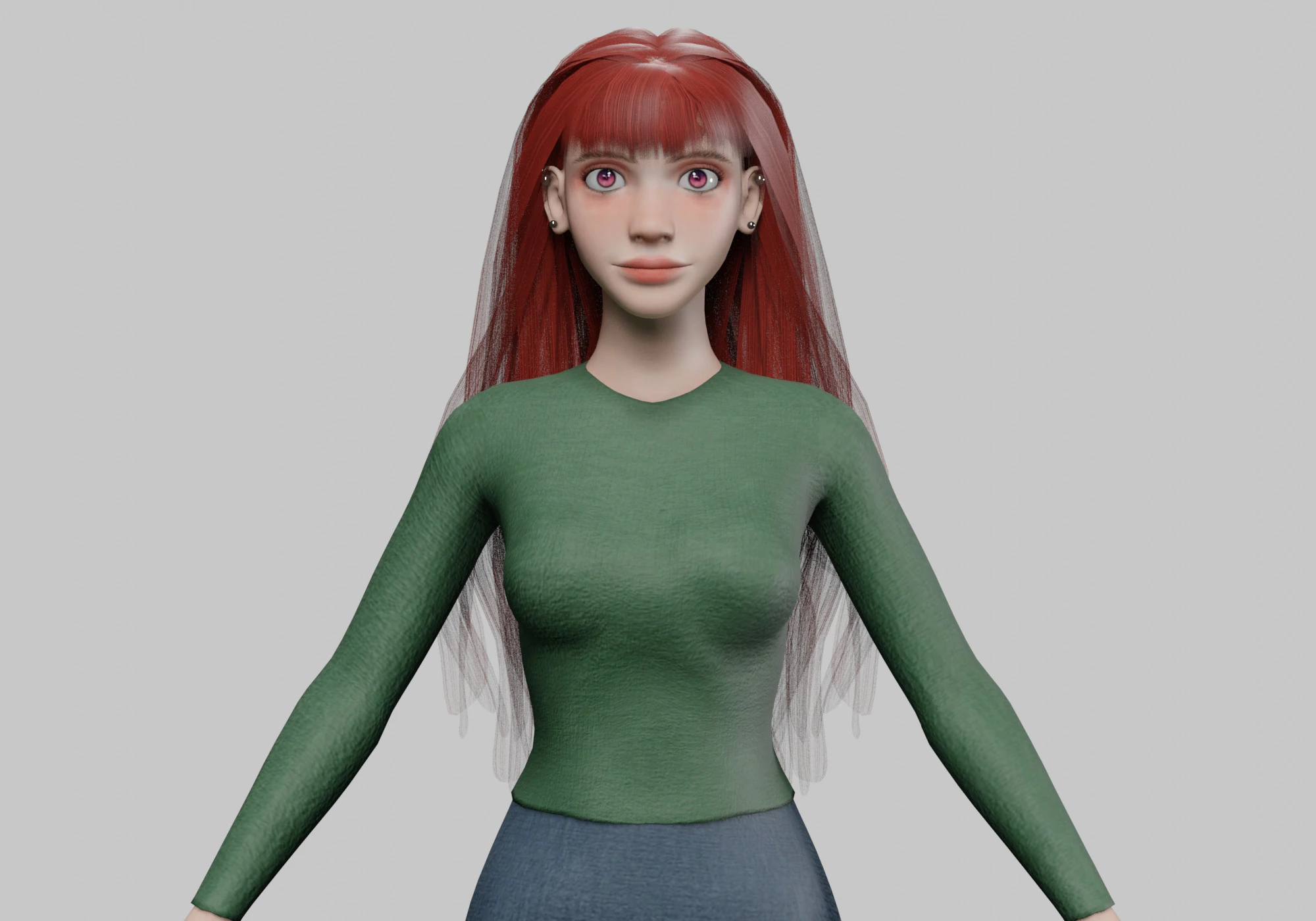 Lovely cute woman V32625 3D Model .c4d .max .obj .3ds .fbx .stl .blend 