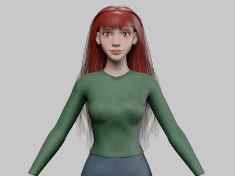 Lovely cute woman V32625 3D Model