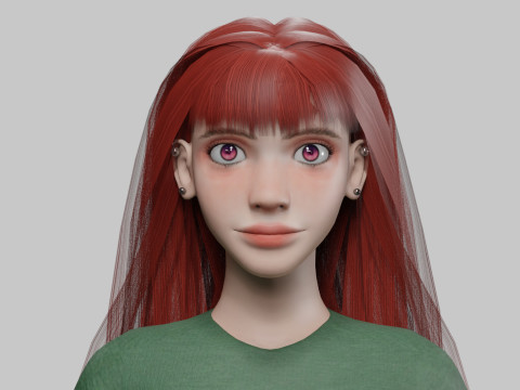 Lovely cute woman V32625 Modèle 3D