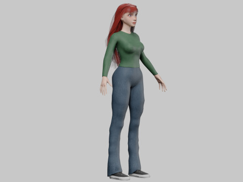 Lovely cute woman V32625 Modèle 3D