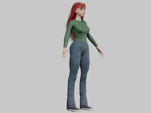 Lovely cute woman V32625 3D Model