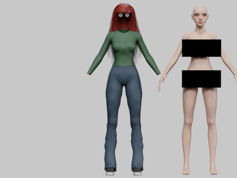 Lovely cute woman V32625 Modèle 3D