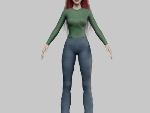 Lovely cute woman V32625 3D Model