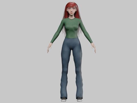 Lovely cute woman V32625 Modèle 3D