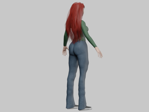 Lovely cute woman V32625 Modèle 3D