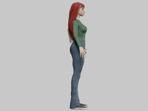 Lovely cute woman V32625 3D Model