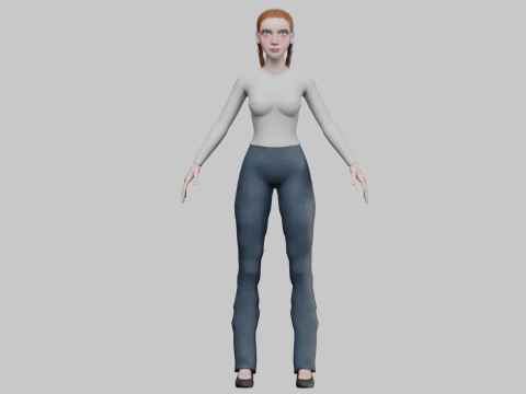 Pretty basic woman V26481 Model 3D