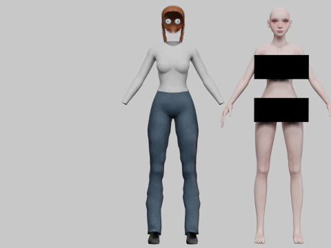 Pretty basic woman V26481 3D Model