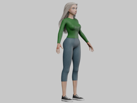 Pretty beautiful woman V33765 3D Model