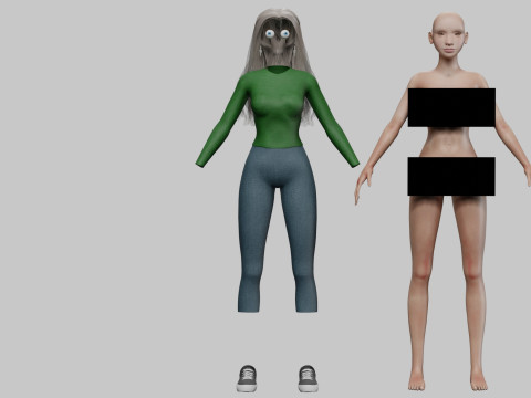 Pretty beautiful woman V33765 3D Model