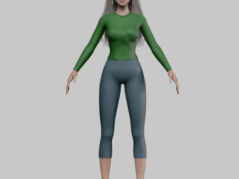 Pretty beautiful woman V33765 3D Model