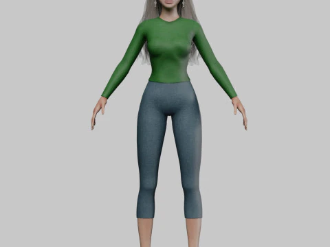 Pretty beautiful woman V33765 3D Model