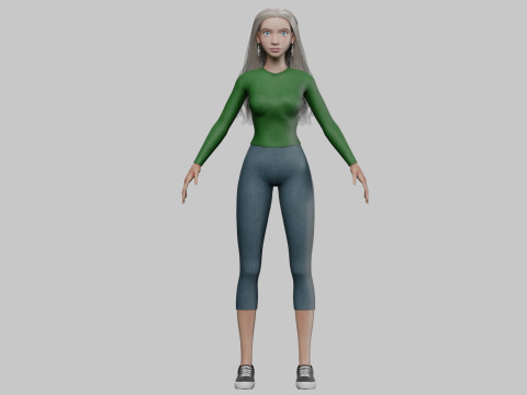 Pretty beautiful woman V33765 3D Model