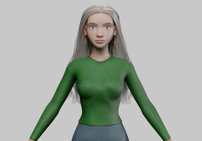 Pretty beautiful woman V33765 3D Model .c4d .max .obj .3ds .fbx .stl .blend 