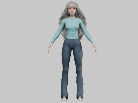 Pretty classic woman V39618 Modèle 3D
