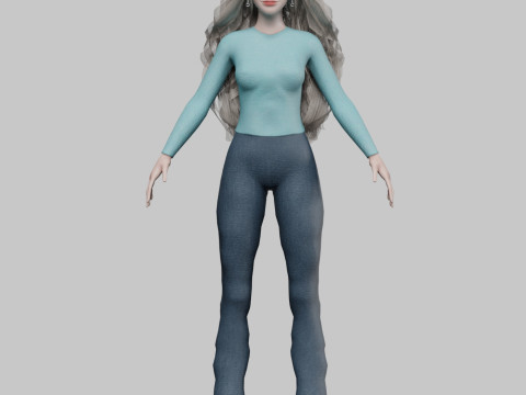Pretty classic woman V39618 Modèle 3D