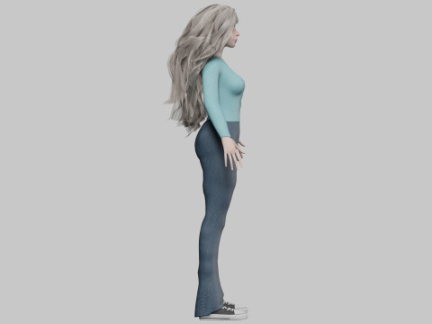 Pretty classic woman V39618 Modèle 3D