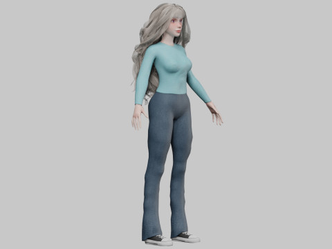 Pretty classic woman V39618 Modèle 3D