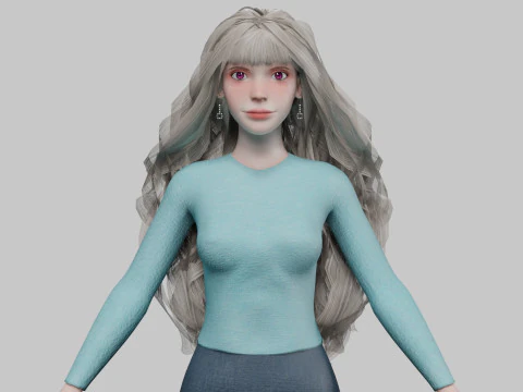 예쁜 클래식 여성 V39618 3D 모델