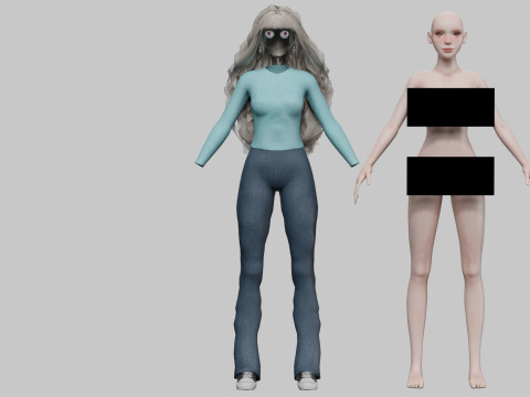 Pretty classic woman V39618 Modèle 3D