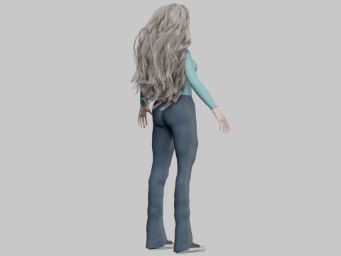 Pretty classic woman V39618 Modèle 3D