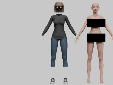Pretty cool woman V29492 3D Модель