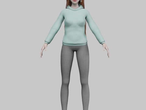 Pretty cute woman V41443 3D 模型