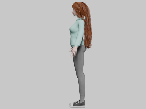 Pretty cute woman V41443 3D 模型