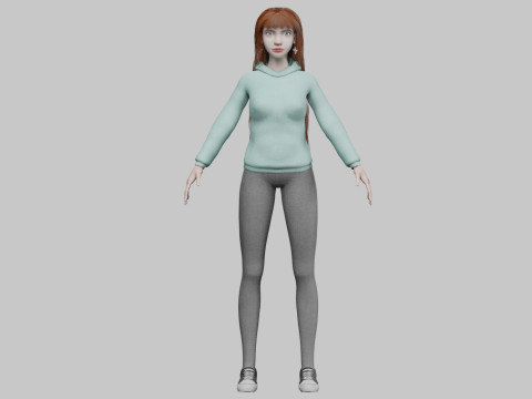 Pretty cute woman V41443 3D 模型
