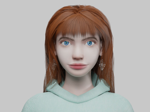 Pretty cute woman V41443 3D 模型