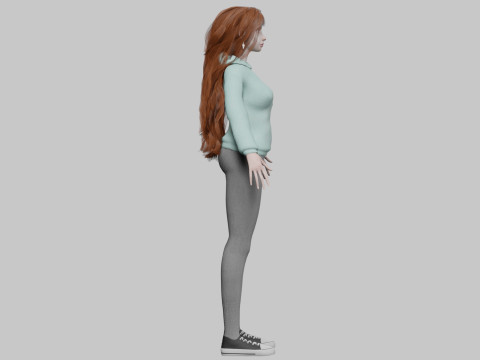Pretty cute woman V41443 3D 模型