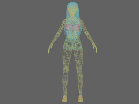 Pretty stylized woman V30540 3D Model