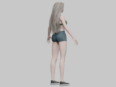 Pretty stylized woman V30540 3D Model