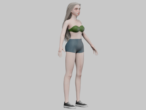 Pretty stylized woman V30540 3D Model
