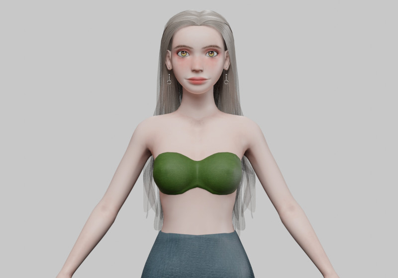 Pretty stylized woman V30540 3D Model .c4d .max .obj .3ds .fbx .stl .blend