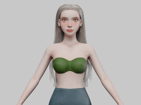 Pretty stylized woman V30540 3D 모델